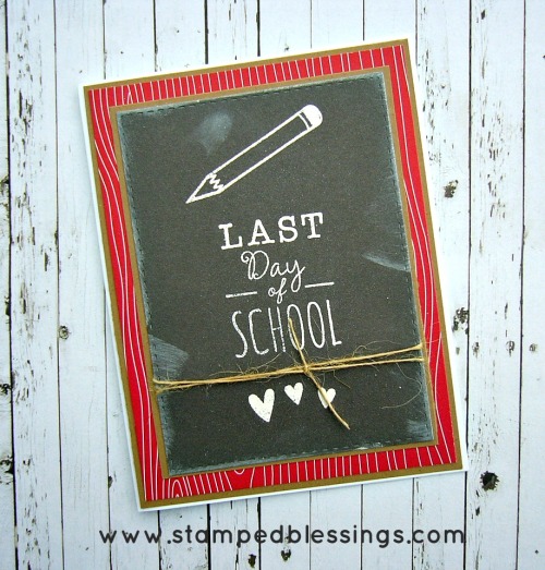 School Year - CTMH's September Stamp of the Month, STOM, chalkboard card, handmade teacher card